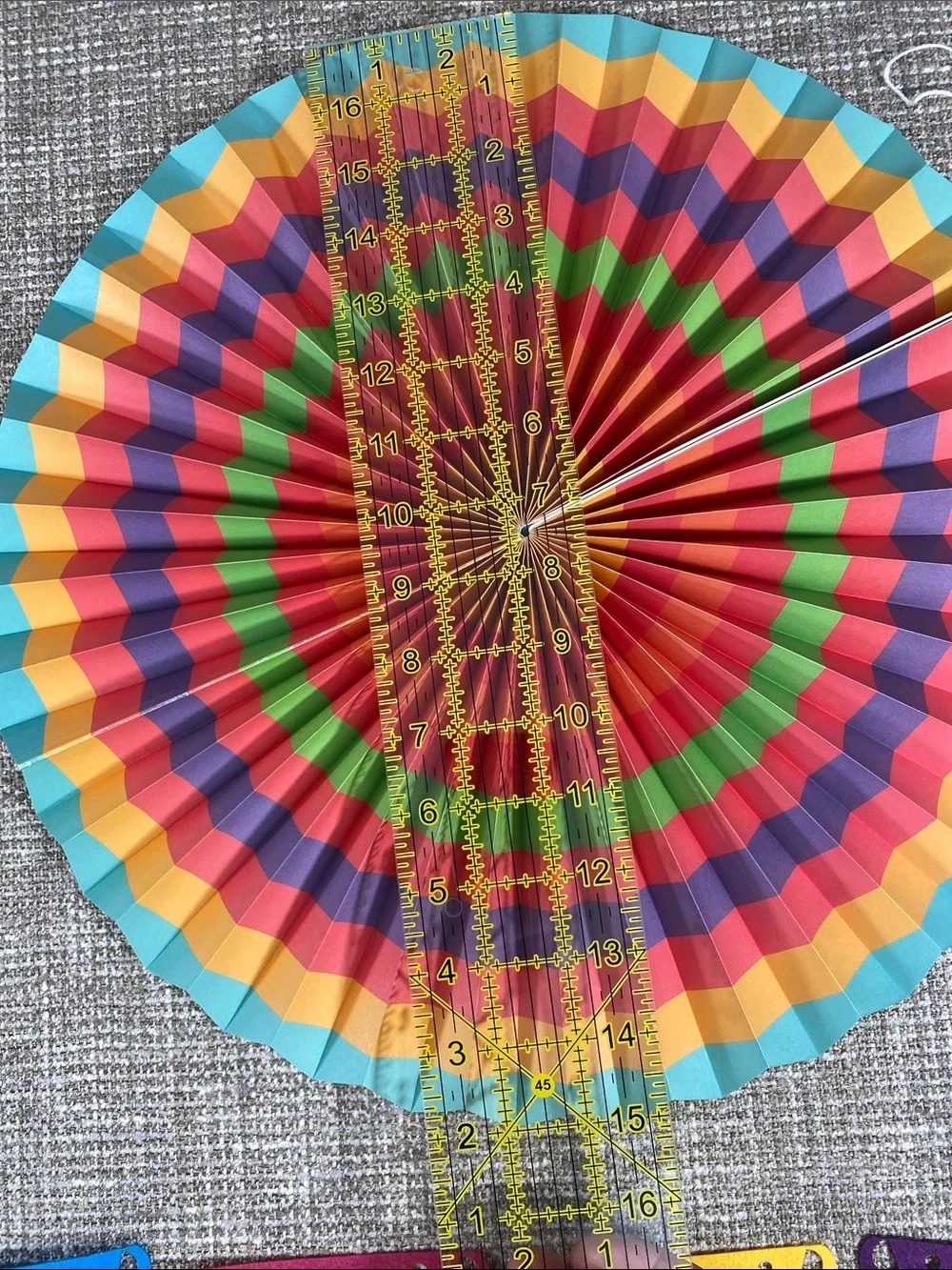 Colorful Fiesta Paper Rosette Fans & Cutout Triangle Bunting - Multicolor
